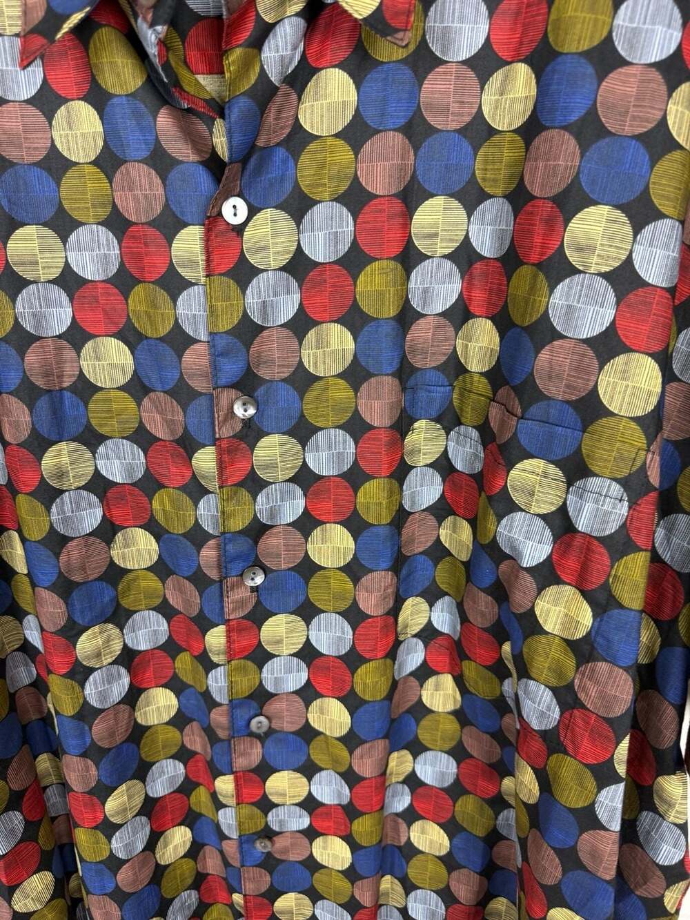 Tori Richard Men's 2XL Cotton Lawn Geometric Circle Print Short Sleeve - Picture 3 of 6
